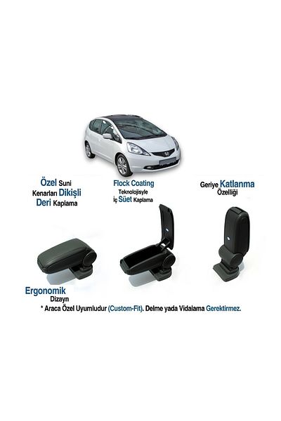 TUNAX OTO Fit/Jazz Car-Specific Armrest Armrest Without Screw for 2008 2009 2010 2011