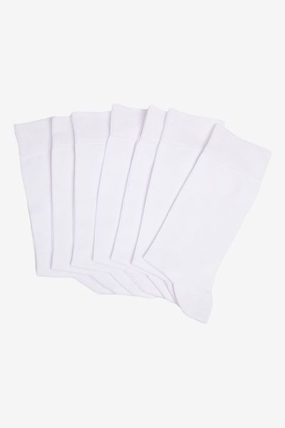 AC&Co / Altınyıldız Classics Ανδρικές λευκές βαμβακερές κάλτσες 7 συσκευασιών ελαστικές