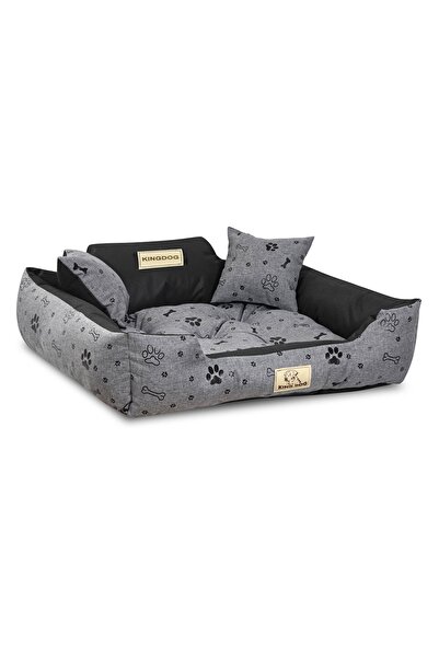 shumee Pat pentru câini KINGDOG 75x65 cm, personalizat, impermeabil, cu oase, negru