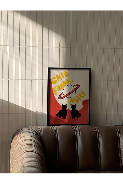 Taranist Αφίσα - Cats From Mars Cat Art Μινιμαλιστική διακόσμηση Pinterest