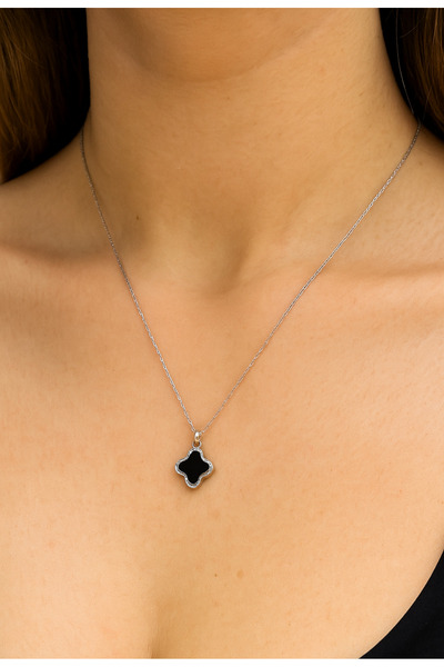 Vinlora Design Dört Yapraklı Çelik Yonca Kolye - Şık ve Kalıcı Kadın Takısı -...