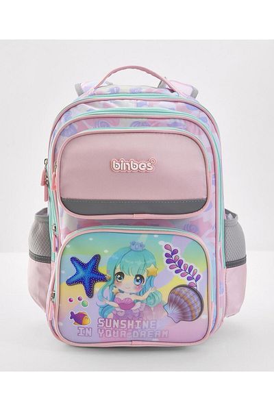 Bonfino Bonfino Sunshine In Your Dream Backpack, Adjustable Shoulder Strap, Pink/Blue - 17 Inches
