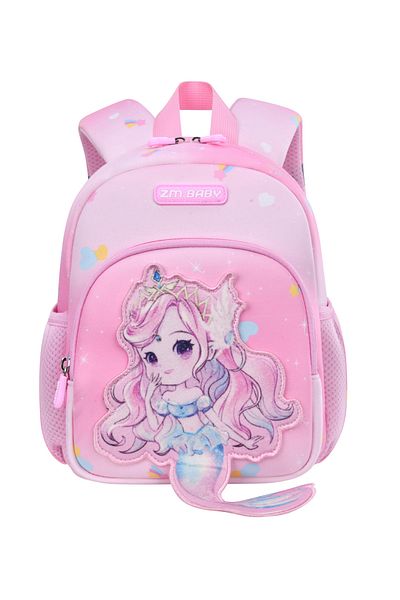 Bonfino Bonfino Mermaid School Bag, Compact Design, Mesh Back Panel, Pink - 12 Inches