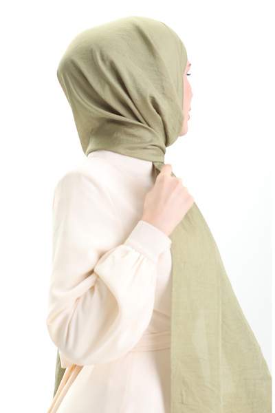 sefamerve Madame Mary French Voile Shawl 19099-08 Ανοιχτό Χακί Πράσινο