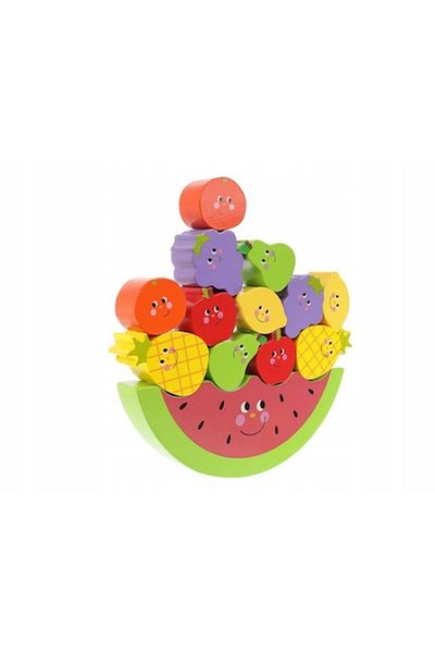 SMARTIC Interactive Wooden Game for Kids 'Fruit Pyramid', 13 Pieces, Ages 3+, Multicolor, Smartic