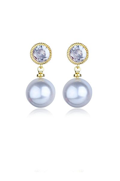 Klips Concept Minimal Sparkling Pearl Earrings