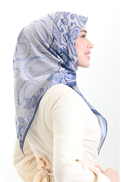 sefamerve Μαλακό κασκόλ Ethnic Pattern 90200-04 Navy Blue