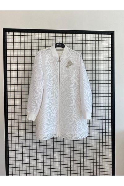 Armine TREND Brooch-Lined-Zippered Tunic-25Yt418