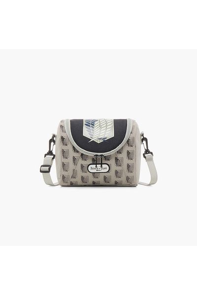 Pikaboom Attack on Titan Print Lunch Bag with Detachable Strap and Zip Closure