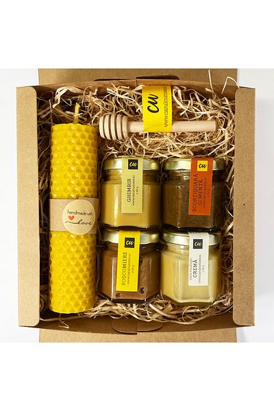 CARUL CU MIERE Sweet 3 gift package, honey, honey spoon, craft