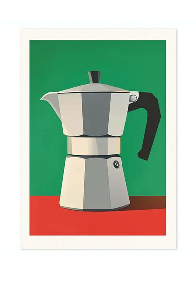 Taranist Αφίσα - Μινιμαλιστική έγχρωμη αφίσα Mocha Pot Pinterest Shades
