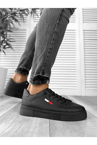 Casual Adidasi barbati, din piele ecologica, siret elastic, C18, Alb