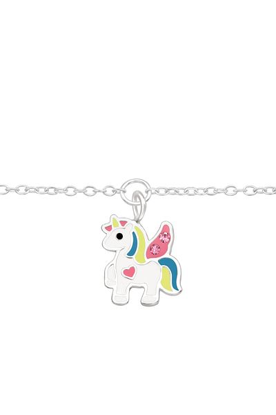 Sophia Collection Bratara copii argint 925 cu lantisor, model Unicorn premium