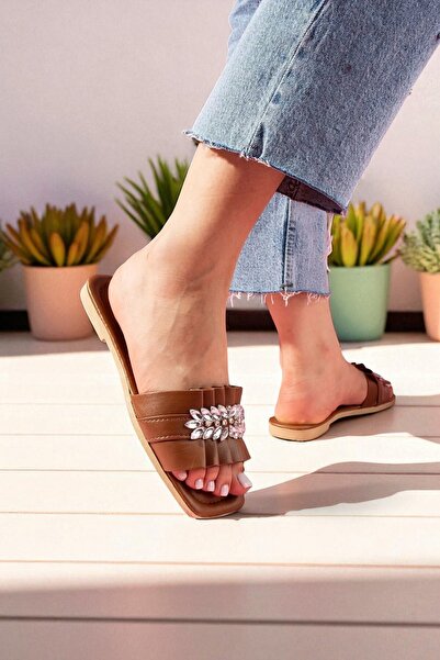 Glenz Women's Daily Stone Buckle Slippers Ts1188