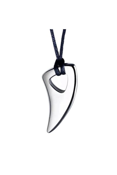 Tessero Colier bărbătesc cu pandantiv din dinți de lup, Tessero, argint