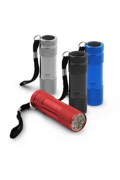 ESPERANZA Flashlight With 9 LEDs, Altair, Aluminum Body, Length 90mm, 3xaaa, Blue