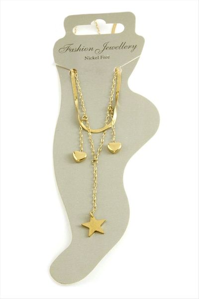 Silahlı Tower Heart Luxury Steel Anklet