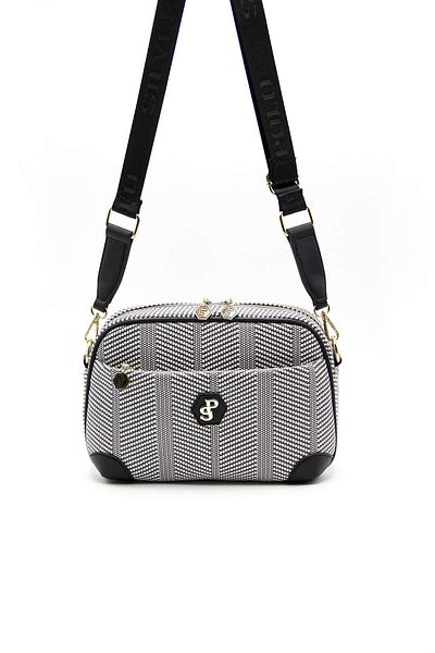 Silver Polo CROSS BAG/LOGO PRINTEDSilver Polo BLACK Cross Bag
