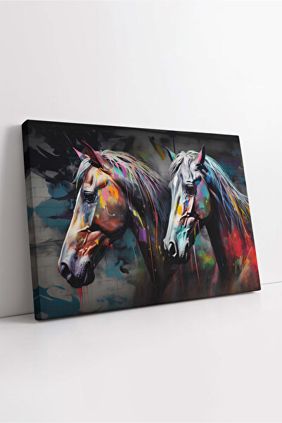 KOSS Dijital Pictură pe pânză cu cai colorați, pictură cu desen de cai, pânză...
