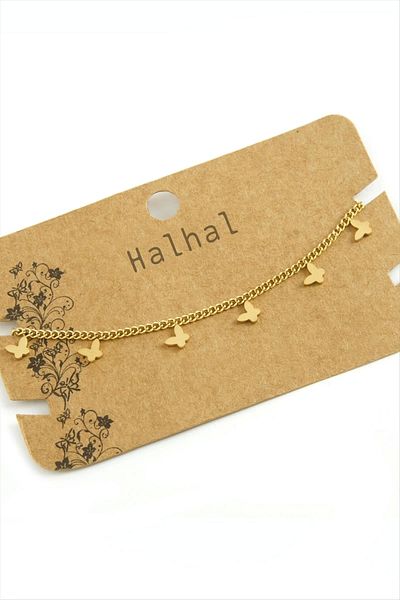 storeks Butterfly Luxury Steel Anklet