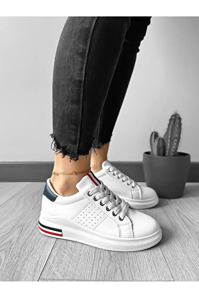 Casual Women's casual sneakers, made of eco-leather, JD185, White