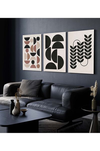 Hagen Pictură de perete Pictură boemă Picturi de bucătărie cu aspect de cadru Pictură din 3 piese Pictură modernă Calitate premium
