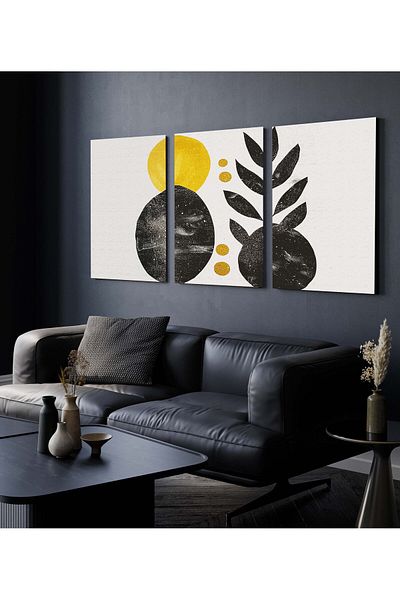 Hagen Picturi de bucătărieI Pictură de perete cu aspect de cadru Pictură din 3 piese Pictură modernă Pictură boemă Calitate premium