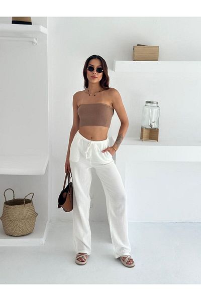 MODAMOR High Waist Tie-Waist Baggy Pants