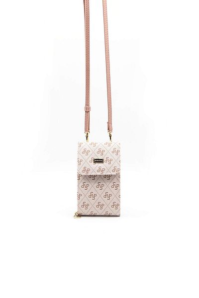 Silver Polo WALLET/LOGO PRINTEDSilver Polo PINK Crossbody Phone Wallet
