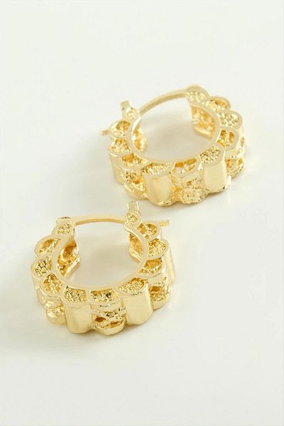 FTAKRY Flower Interlocking Hoop Earrings