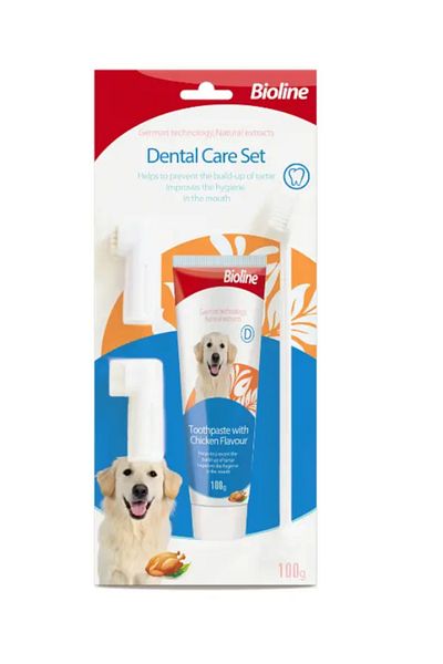 Bioline Bioline Dental Hygiene Set for Pets - 100g Chicken Flavor Oral Health Kit