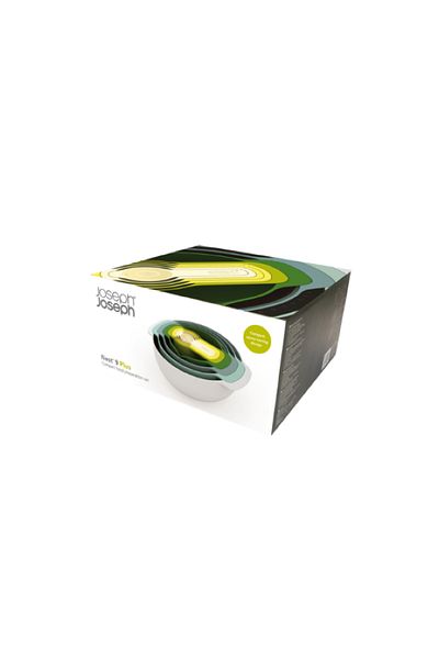Joseph Joseph 9-Piece Dishwasher Safe Plus Nesting Polypropylene Bowl Set Multicolor
