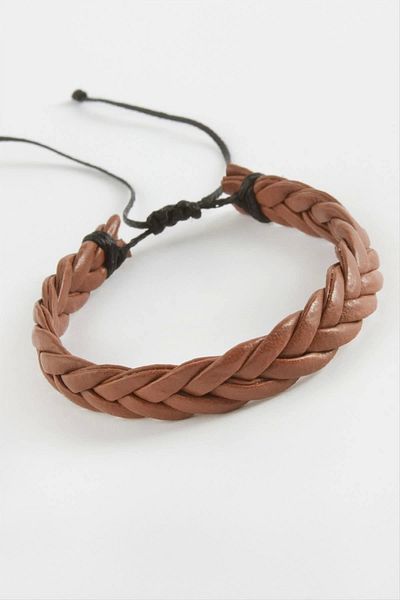 Silahlı Tower Braided Vinlex Leather Bracelet