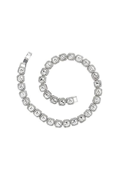 Tessero Colier cu diamante cubaneze unisex cu pietre de zirconiu model tenis placat cu aur de 18K, argint