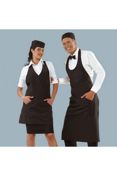 Rossini Șorț lung unisex, model Capri, culoare negru cu dungi