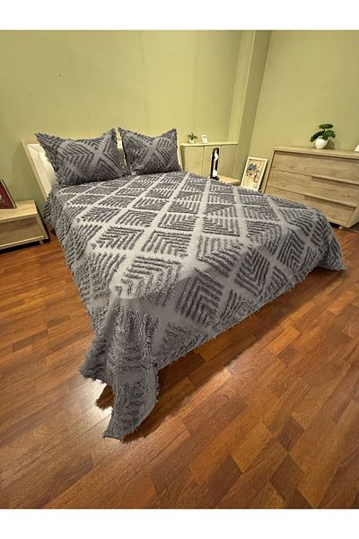 BlueMaison Boutique Chenille Oversized Bedspread Ezo Anthracite