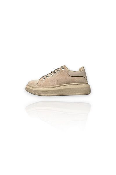 Casual Adidasi dama, casual, din piele ecologica, WW087, Crem