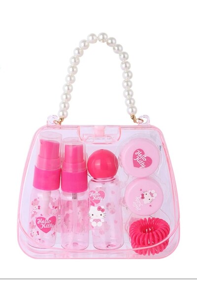 Miniso Sanrio Lisanslı Hello Kitty Pembe Serisi 7'li Seyahat Seti