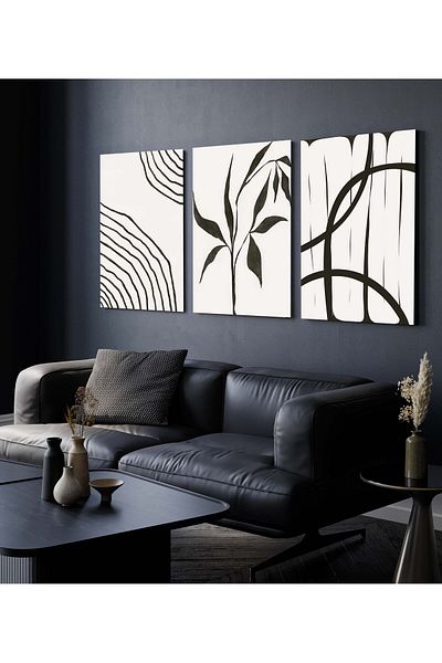 Hagen Pictură Boemă Pictură de perete de calitate premium Pictură de bucătărie cu aspect de cadru Pictură din 3 piese Pictură modernă