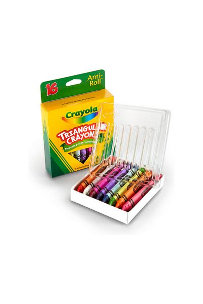 Crayola 16-Piece Anti-Roll Triangular Crayon Set Multicolor