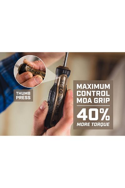 Spec Ops Heat-Treated Steel Drop Tested Magnetic Tip Slotted Screwdriver Multicolor 1/4 x 6inch