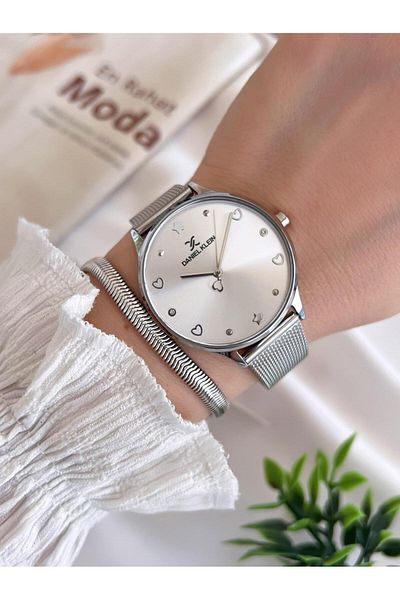 Daniel Klein Steel Cord 3 Atm Water Resistant Special Design Women Wrist Watch+Bracelet Vs.Blkt.0447