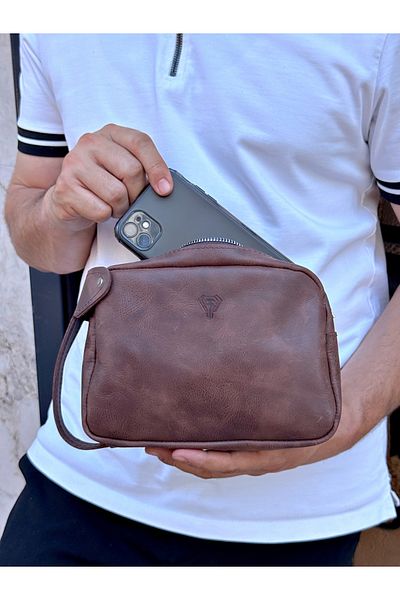 Fil Deri Genuine Leather - Hand Grip Tape - Zippered - Wallet 1002