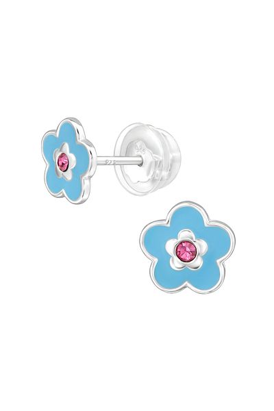 Sophia Collection Cercei copii argint 925 model Floare albastru pal premium