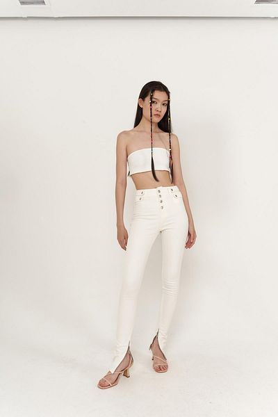 Markano Split Jean Trousers White