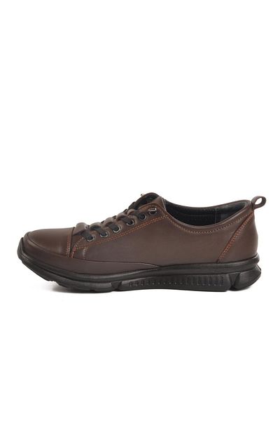 AYAKMOD 605 Z Orthopedic Genuine Leather Women's Brown Casual Shoes