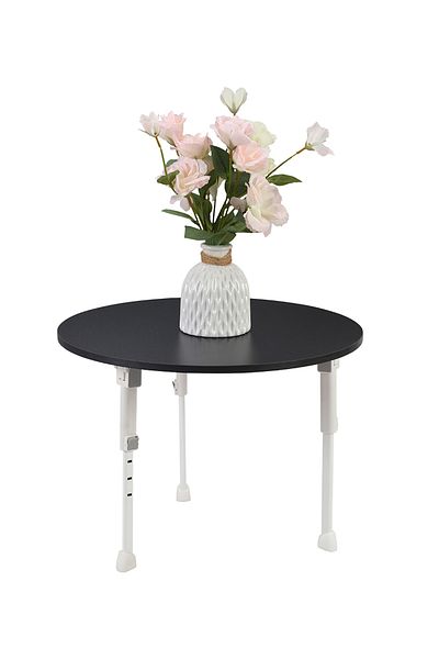 Lawazim Round Foldable Table 50CM – Adjustable Height 27–36CM Small Portable Space-Saving Desk