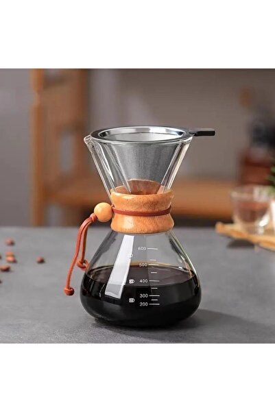 Genel Markalar Cam Dripper Kahve Ekipmanı - Kahve Demleme Aleti - Cam Kahve Demleme -600 ml (KHDMSR- 600)
