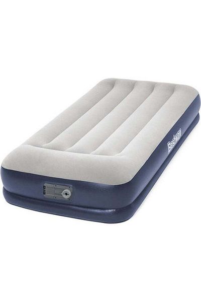 BESTWAY Tritech Airbed Twin with Built-in AC Pump and Accessories, Plastic Blue/White 191 x 97 x 36