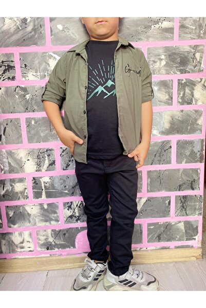 EGELİMODA Boy's Set with Triple Shirt Pants